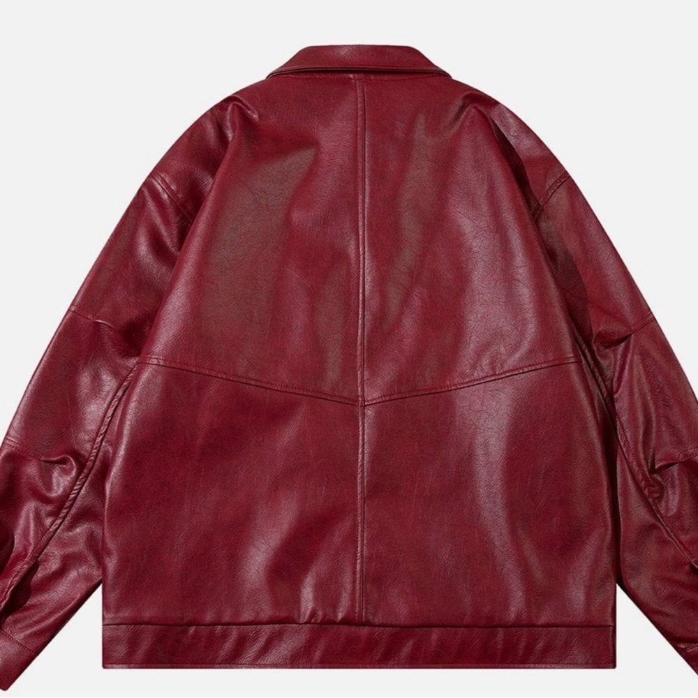 Red leather jacket - Picture 4 of 5